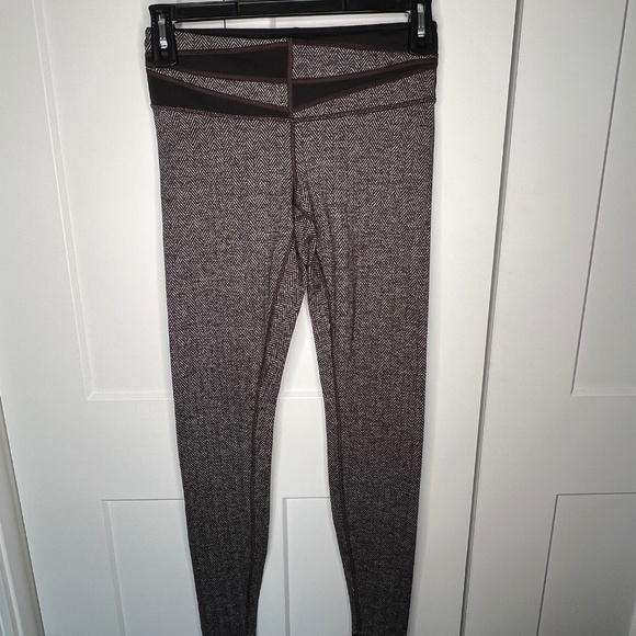 Lululemon Wunder Under Pant Herringbone Print Leggings Women's Size 8 - Picture 1 of 5